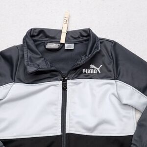 Puma Athletic Zip Up Long Sleeve Jacket Youth Toddler Boys Size 2T Gray White